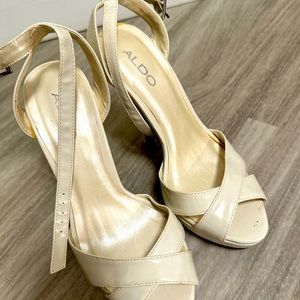 Aldo Cream heels, size 7 US, used. *Get 3 pairs total from my listing for $35.